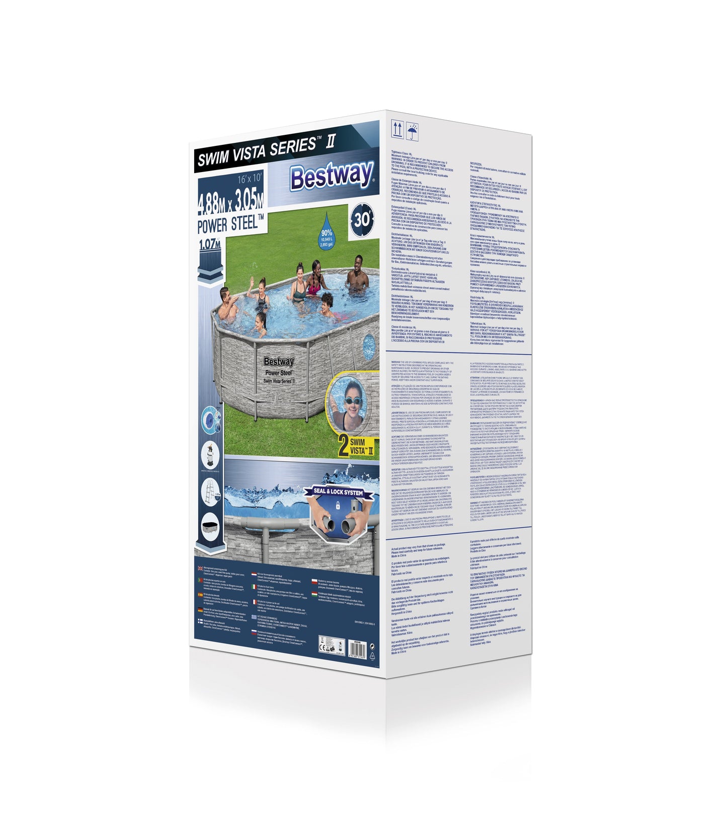 Power Steel® 10,949 Liters Swim Vista Series Oval Pool Set 4.88m x 3.05m x 1.07m