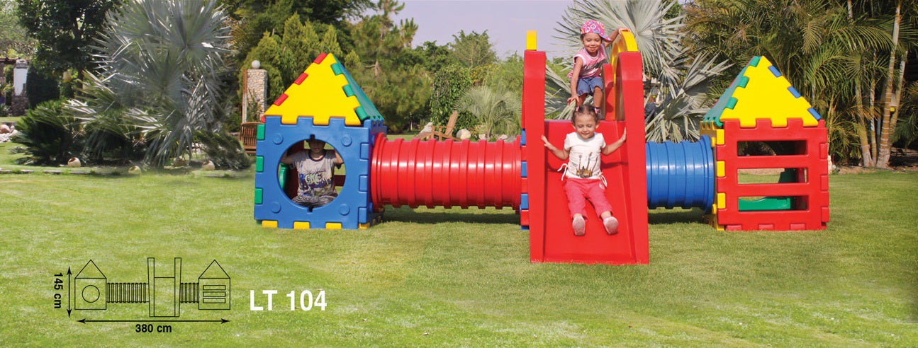 Slide with Tunnel and Cubic House Adventure Playset