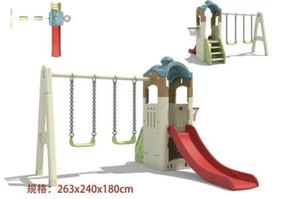 Kids Playground with Swings and Slide