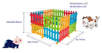 Children's Play Area Fence & Ball Pool 8 Pcs