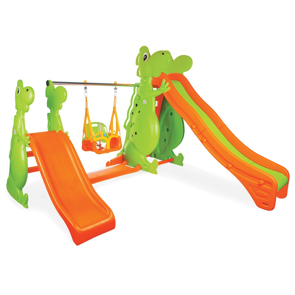 DINO SWING AND TWO SLIDES SET