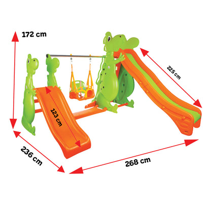 DINO SWING AND TWO SLIDES SET