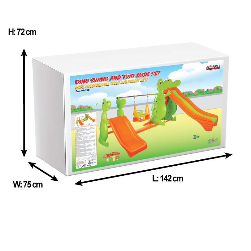 DINO SWING AND TWO SLIDES SET
