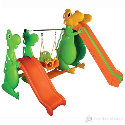DINO SWING AND TWO SLIDES SET