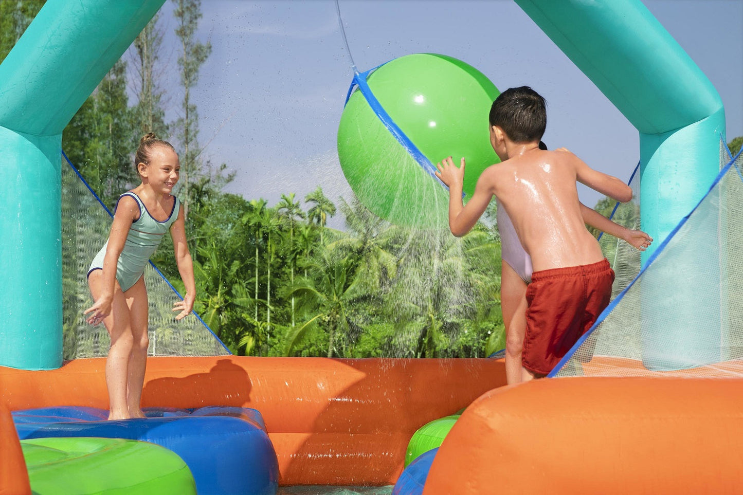 Dodge & Drench Water Park Jumper And Slider / Pool
