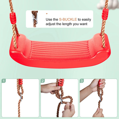 Swing Seat Board with Height Adjustable Rope