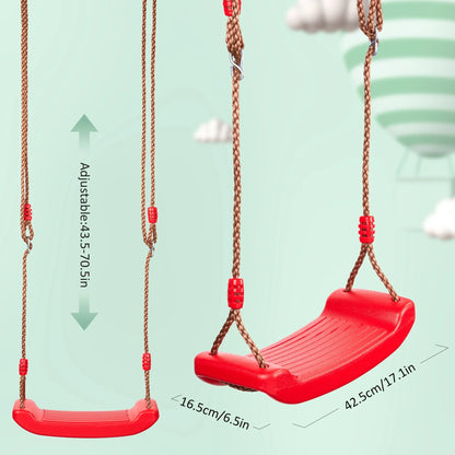 Swing Seat Board with Height Adjustable Rope