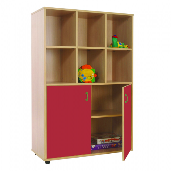 Six Cubby Storage Unit And Cupboard