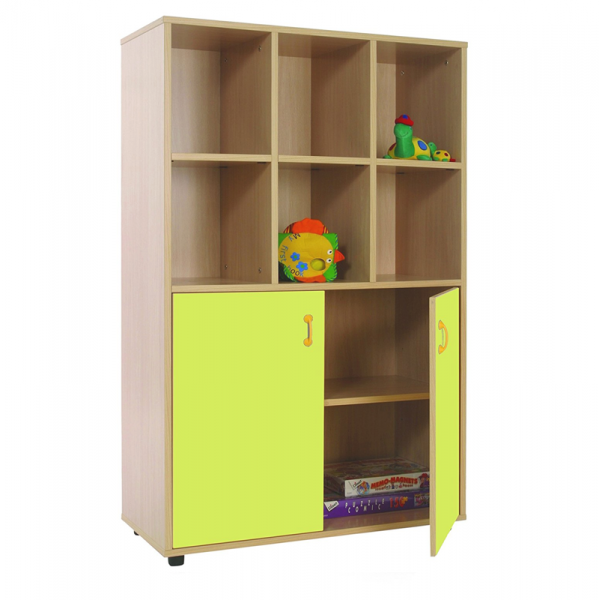 Six Cubby Storage Unit And Cupboard