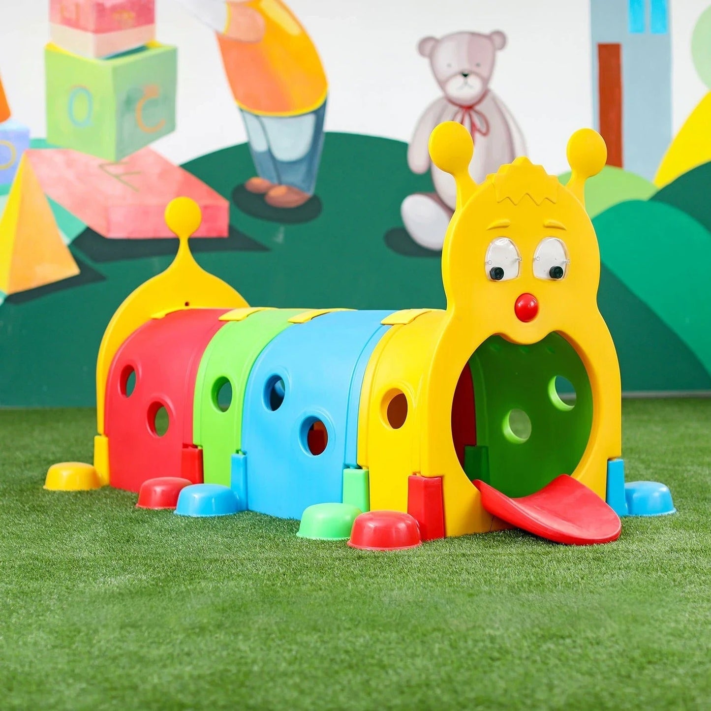 Caterpillar Tunnel 4 Compartments Multicolor