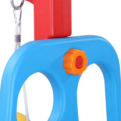Colorful 3-in-1 Playground Slide and Swing & Basketball Set