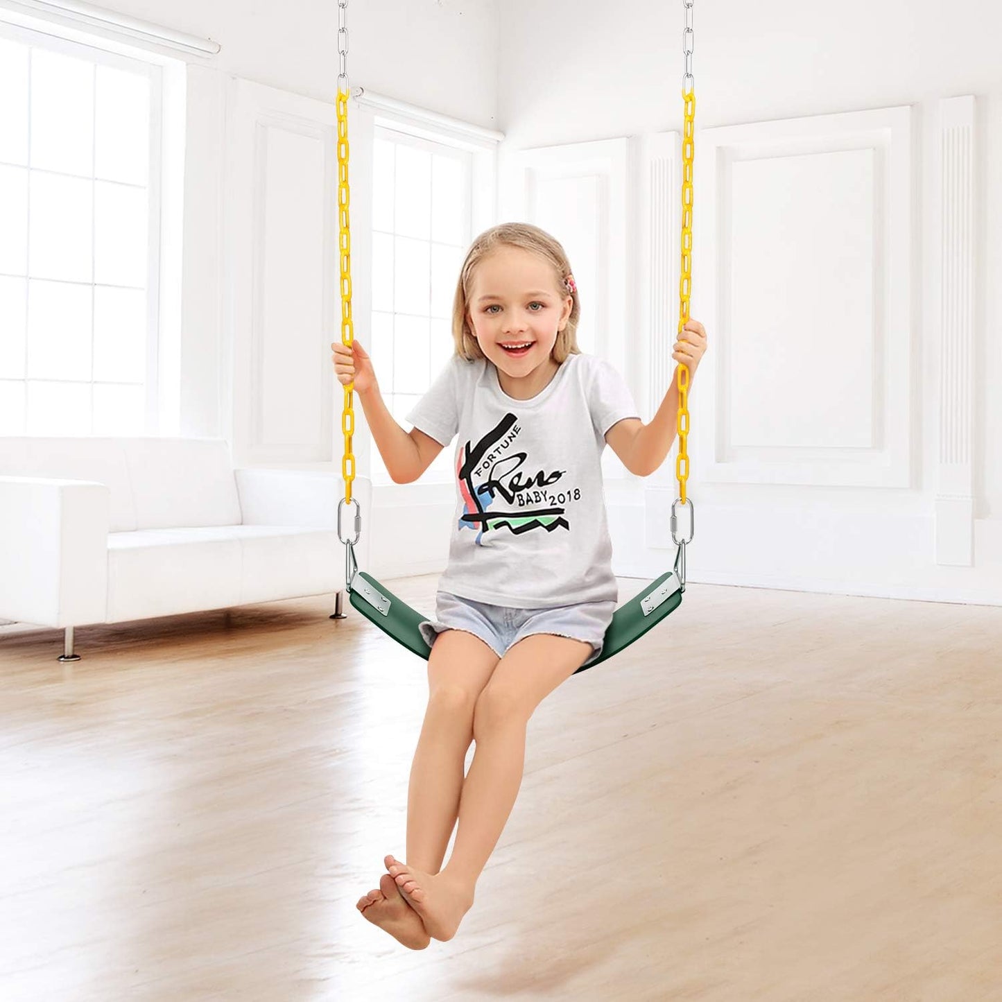 Heavy Duty Swing Seat with Rubber Coated Chain