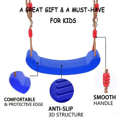 Swing Seat Board with Height Adjustable Rope