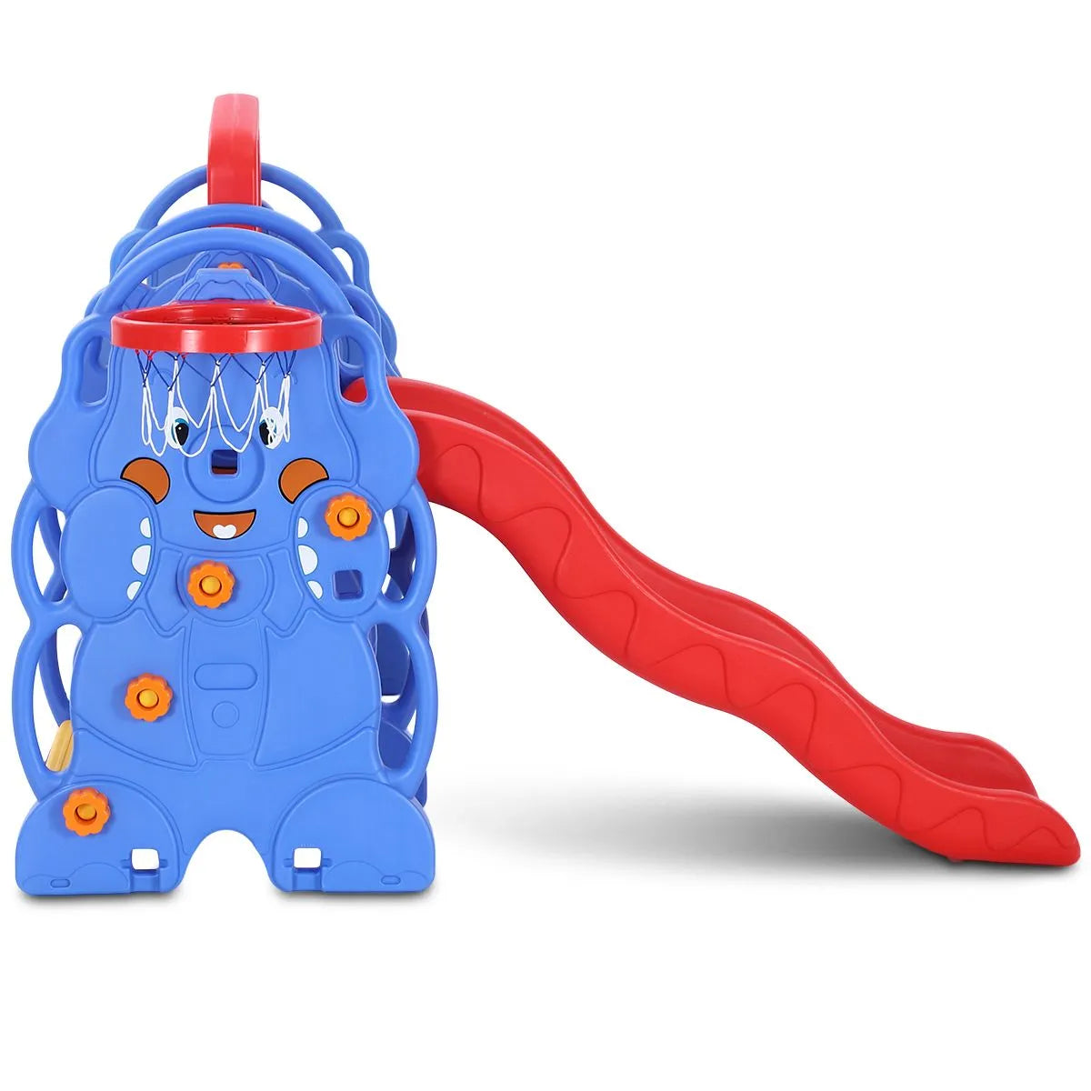 Elephant 4-in-1 Kids Slide and Swing Playset