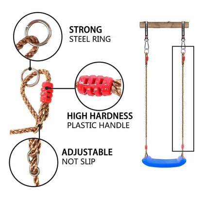 Swing Seat Board with Height Adjustable Rope
