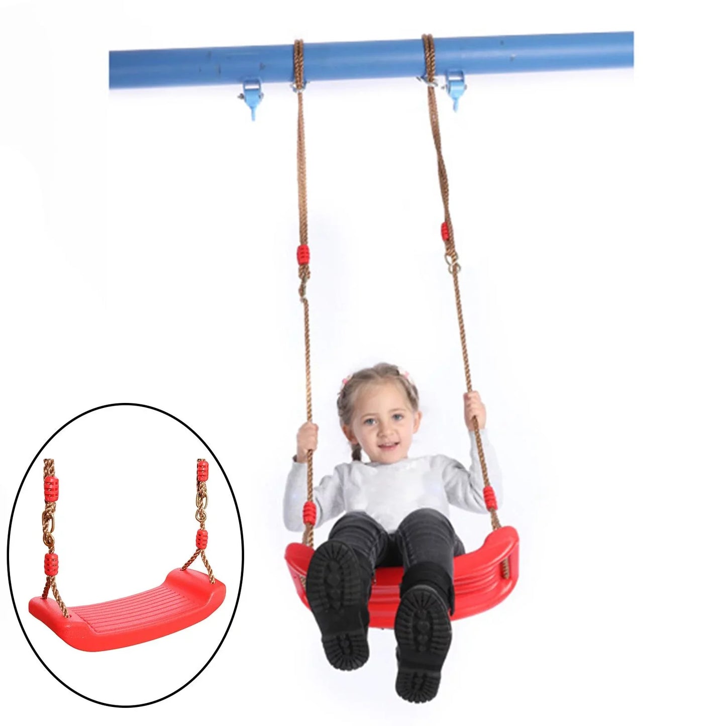 Swing Seat Board with Height Adjustable Rope