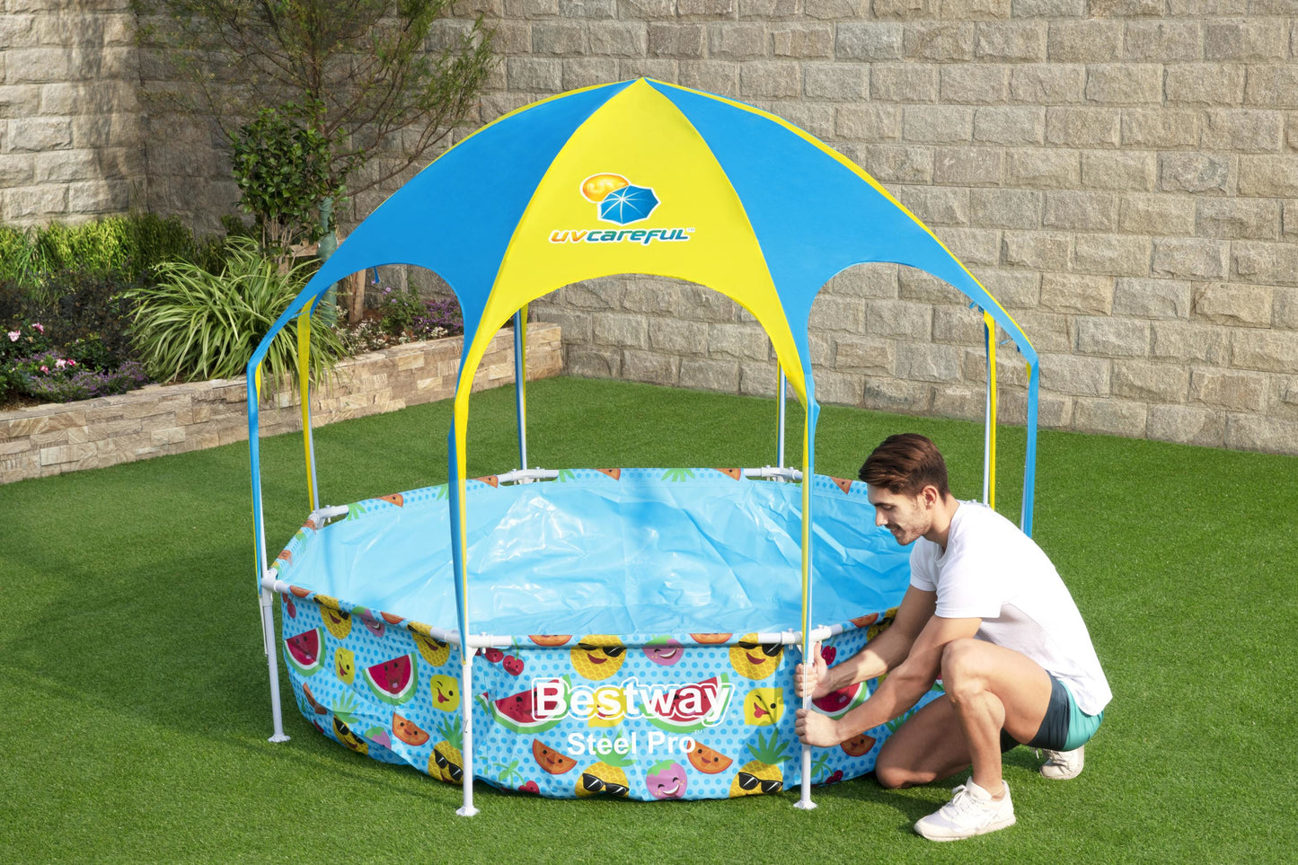 Steel Pro 1,688 Liters Splash in Shade Play Pool 2.44m x 51cm