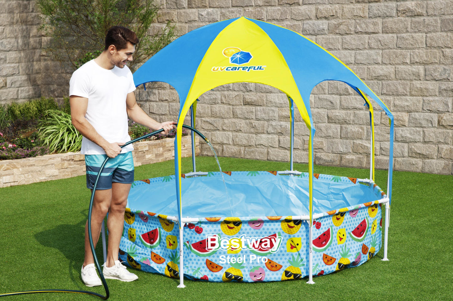 Steel Pro 1,688 Liters Splash in Shade Play Pool 2.44m x 51cm