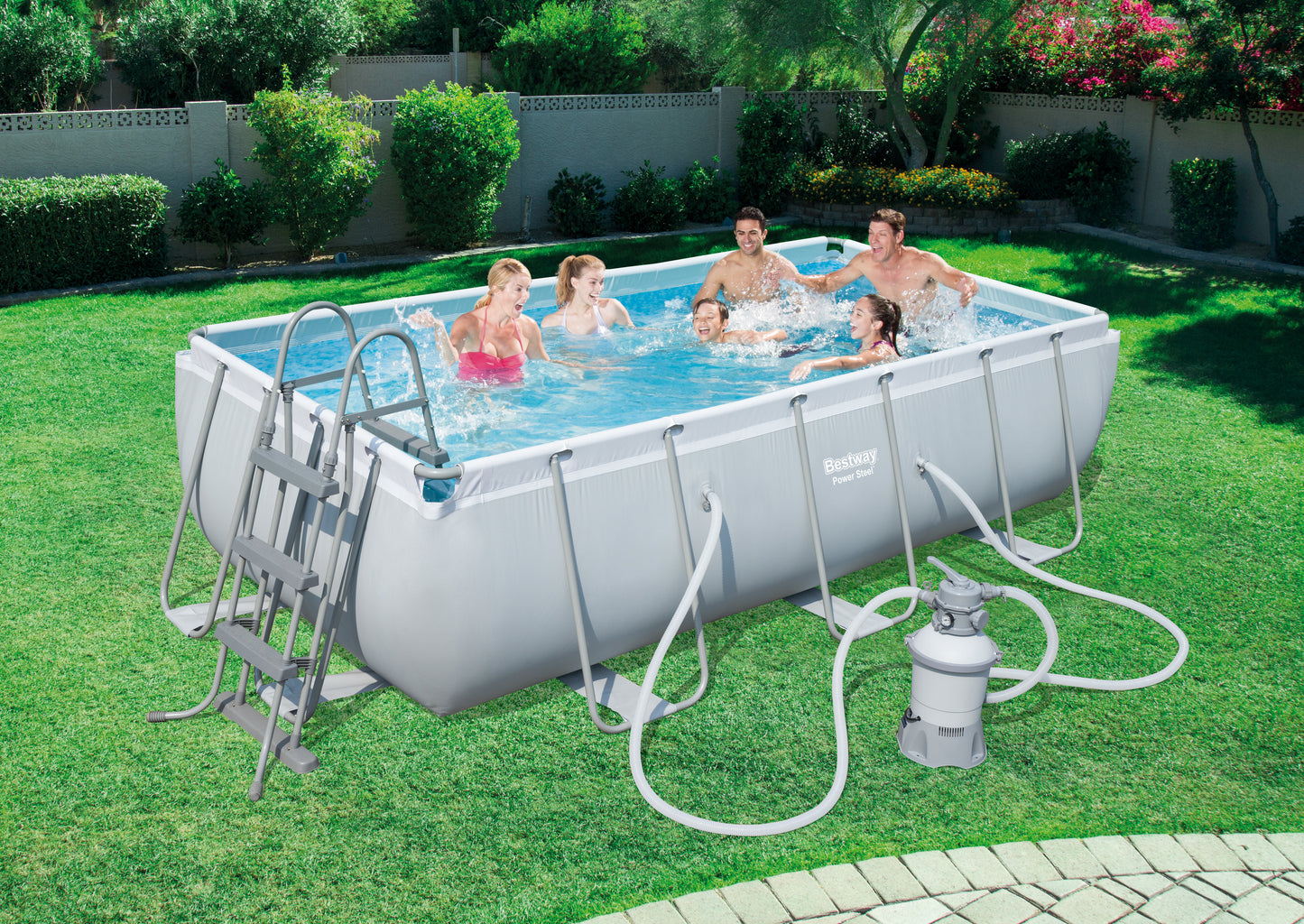 Power Steel® 6,478 Liters Rectangular Pool Set 4.04m x 2.01m x 1.00m