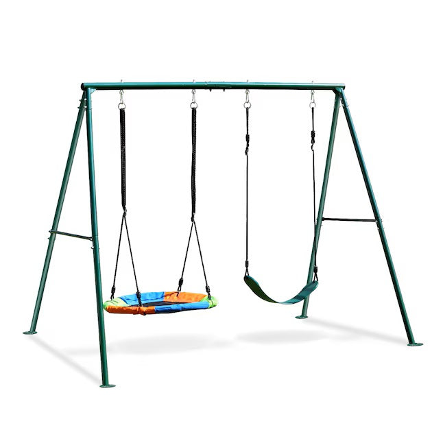 Kids Swing Set with Saucer Swing