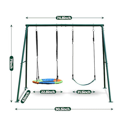 Kids Swing Set with Saucer Swing