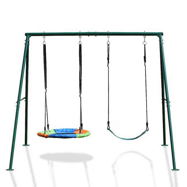 Kids Swing Set with Saucer Swing