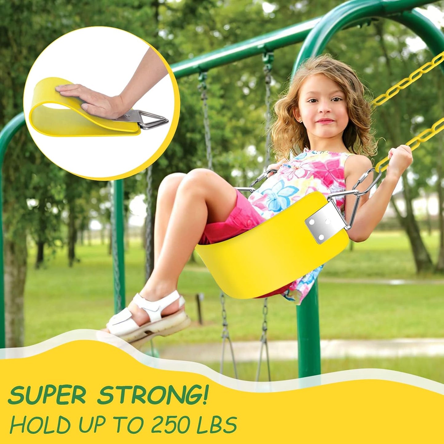 Heavy Duty Swing Seat with Rubber Coated Chain