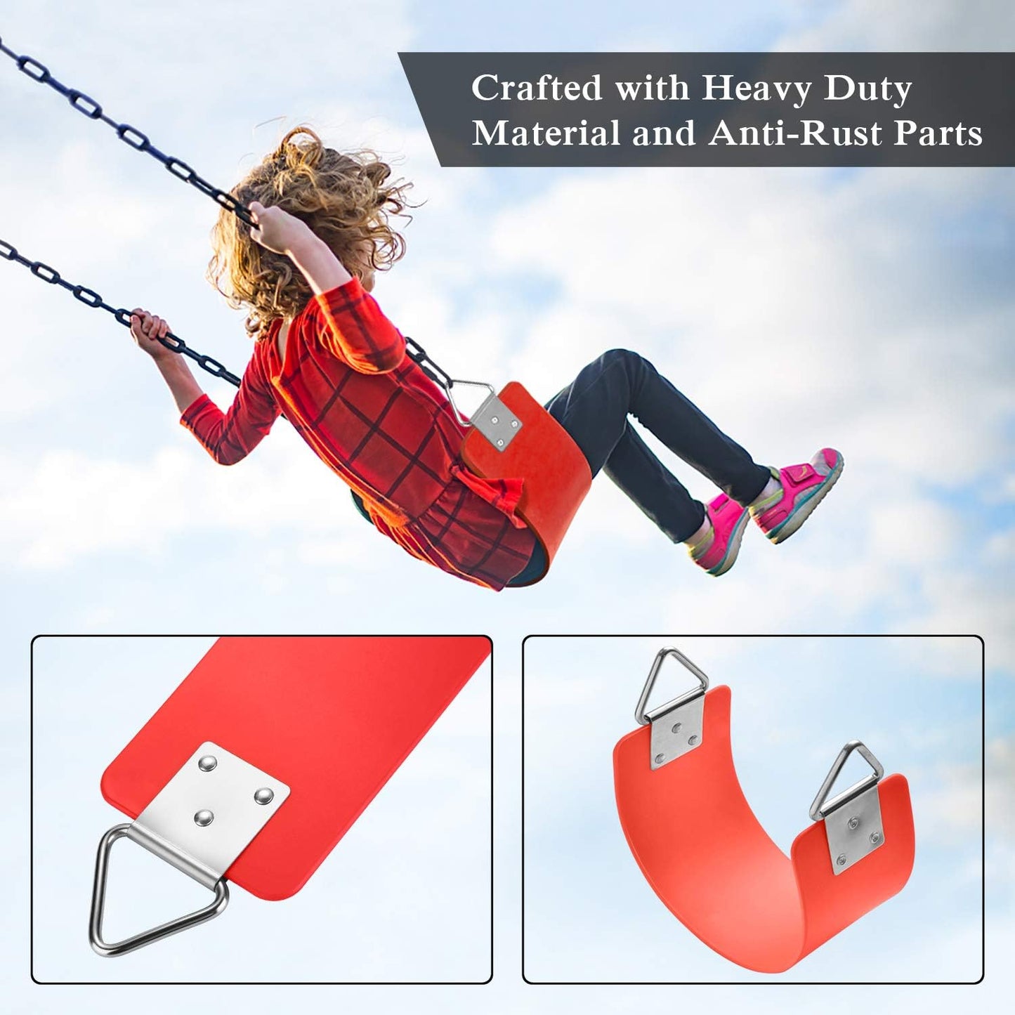 Heavy Duty Swing Seat with Rubber Coated Chain