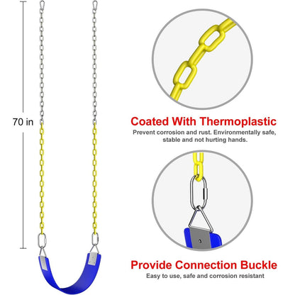 Heavy Duty Swing Seat with Rubber Coated Chain