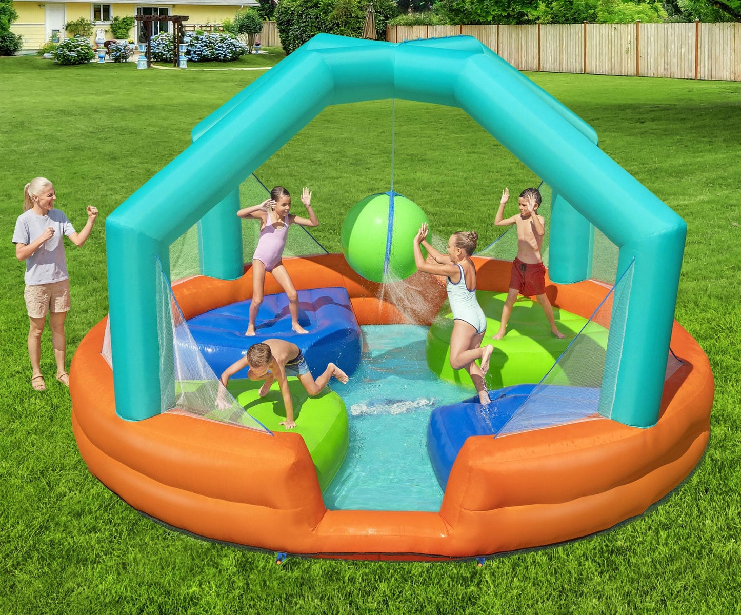 Dodge & Drench Water Park Jumper And Slider / Pool