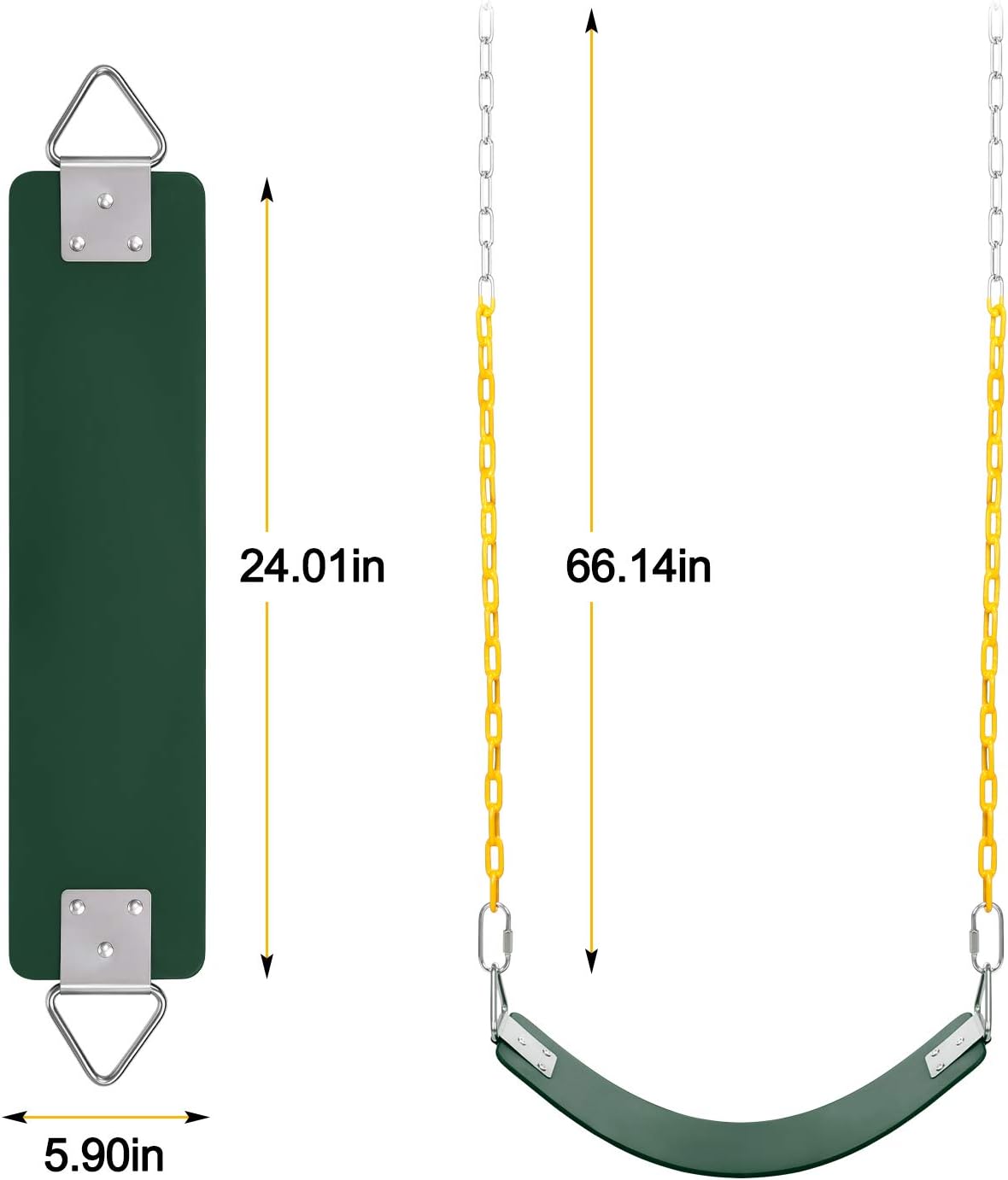 Heavy Duty Swing Seat with Rubber Coated Chain