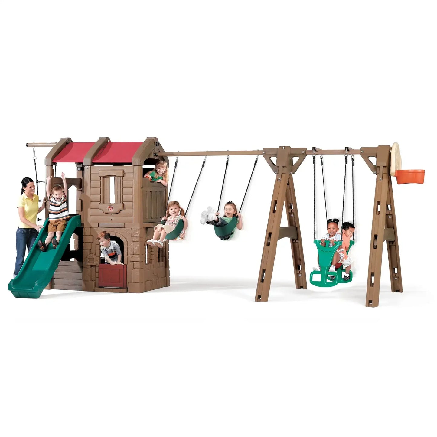 Naturally Playful Adventure Lodge Play Center with Glider