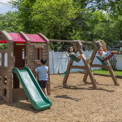 Naturally Playful Adventure Lodge Play Center with Glider