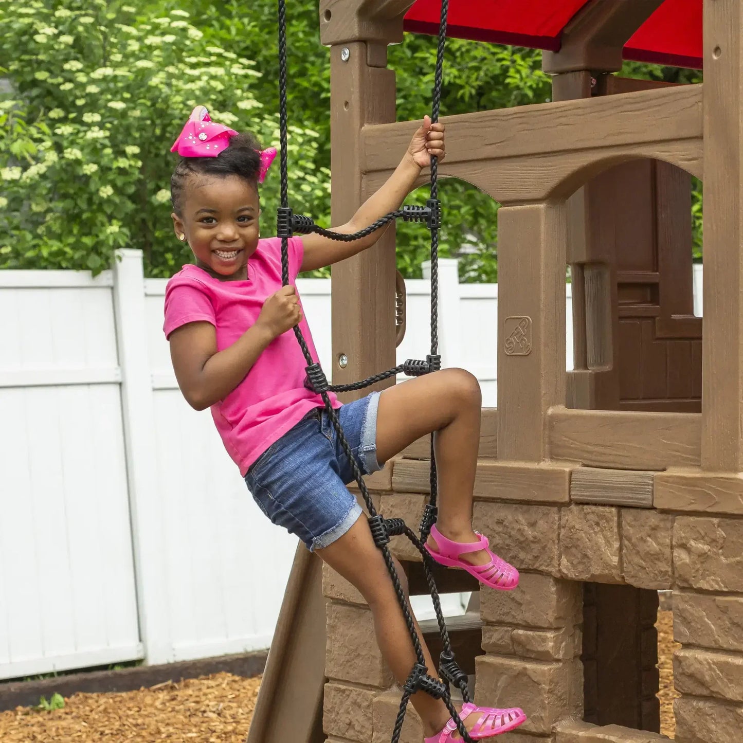 Naturally Playful Adventure Lodge Play Center with Glider