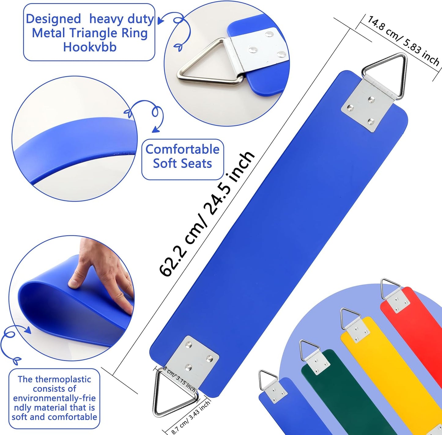 Heavy Duty Swing Seat with Rubber Coated Chain