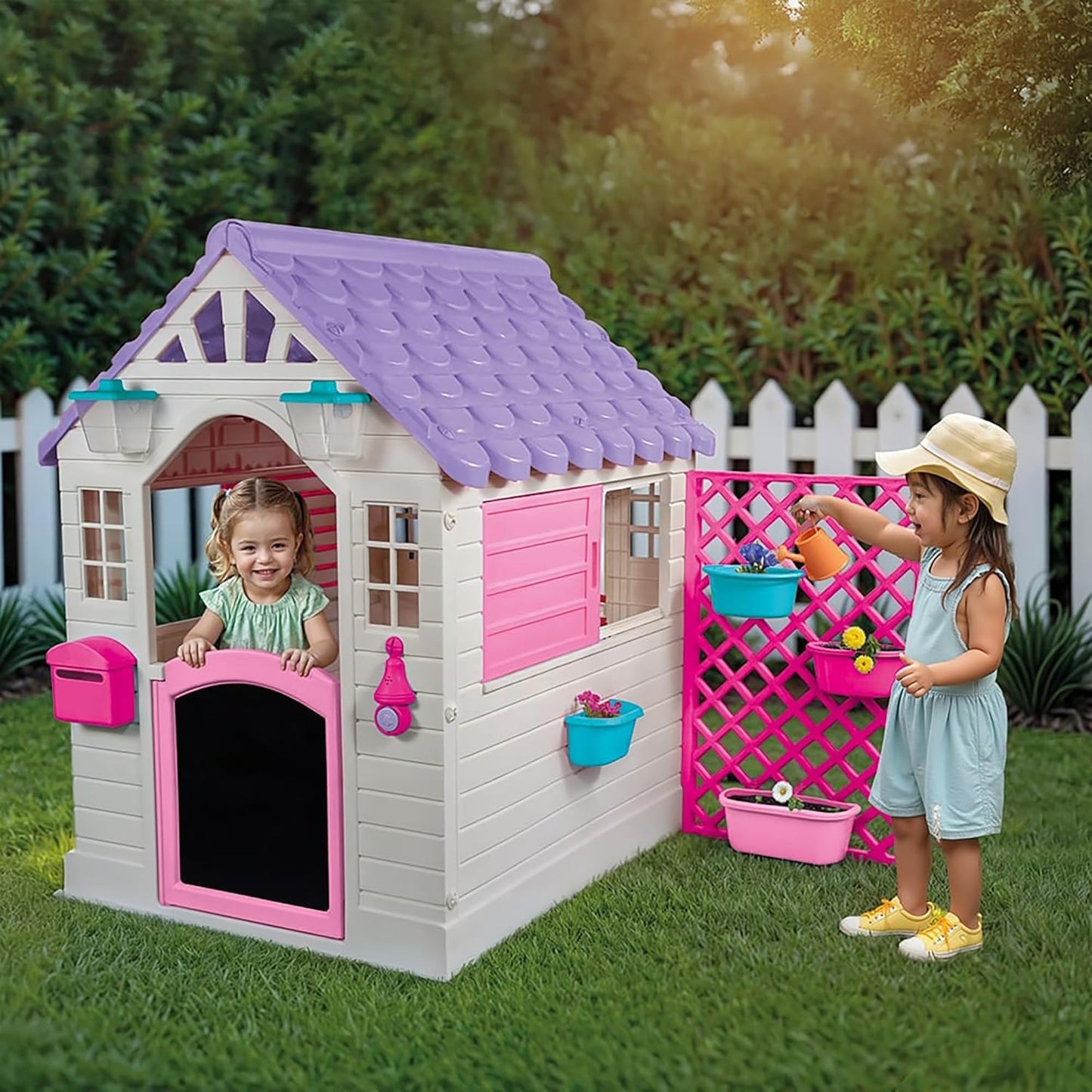 GARDEN PLAYHOUSE WITH FENCE