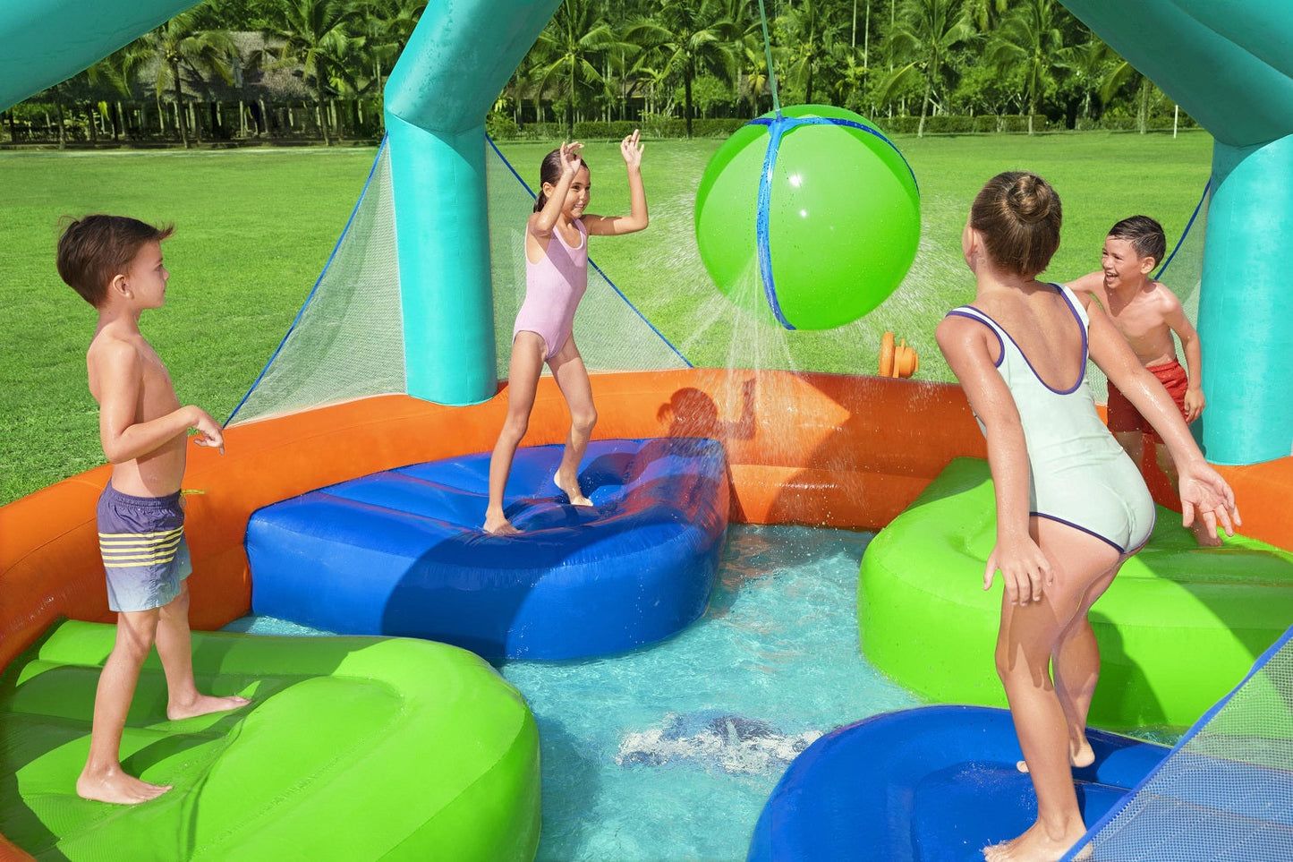 Dodge & Drench Water Park Jumper And Slider / Pool