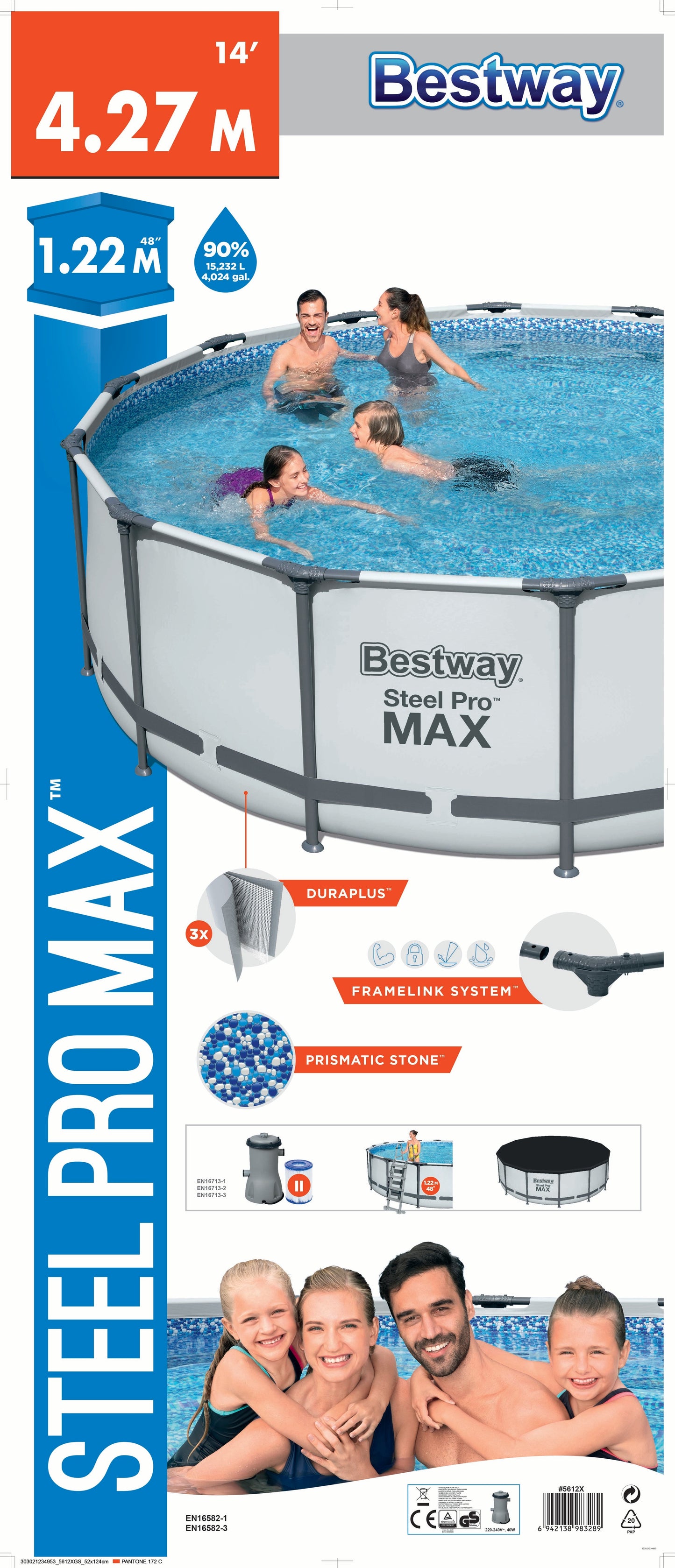 Steel Pro MAX® 15,232 Liters Round Pool 4.27m x 1.22m