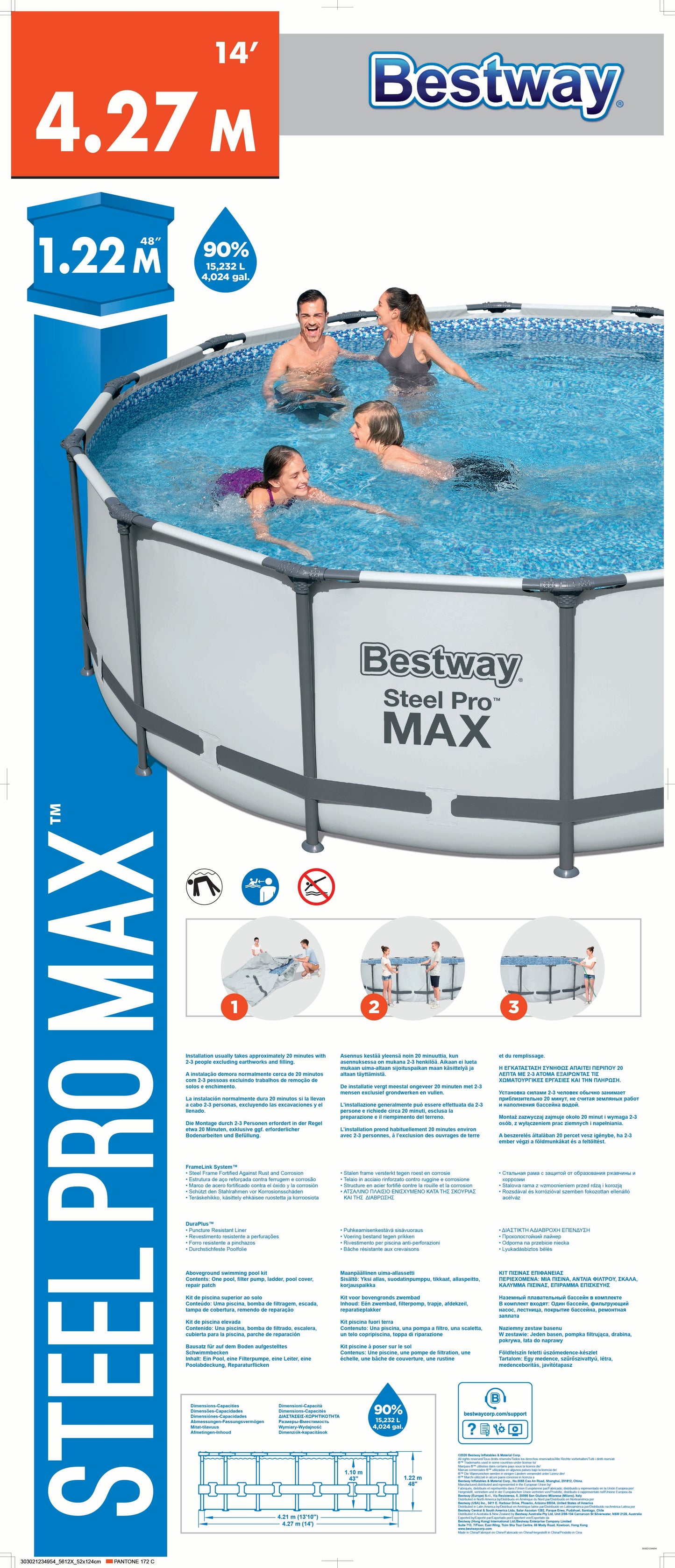 Steel Pro MAX® 15,232 Liters Round Pool 4.27m x 1.22m