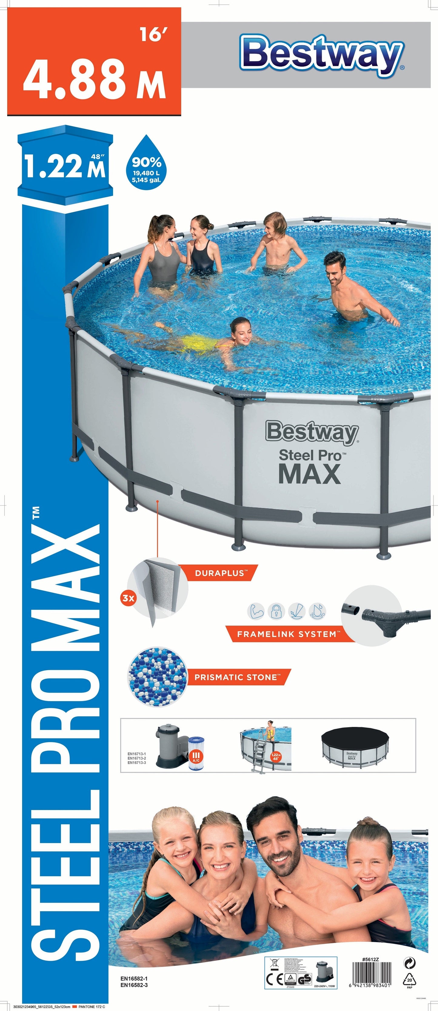 Steel Pro MAX® 19,480 Liters Round Pool 4.88m x 1.22m