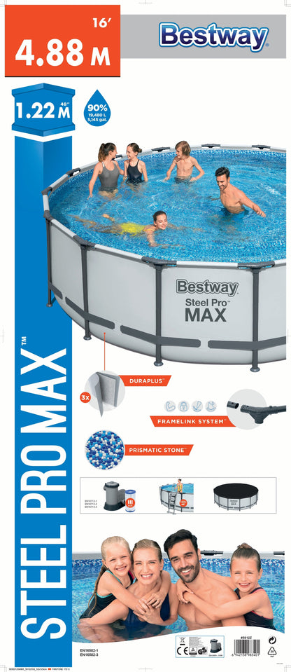 Steel Pro MAX® 19,480 Liters Round Pool 4.88m x 1.22m
