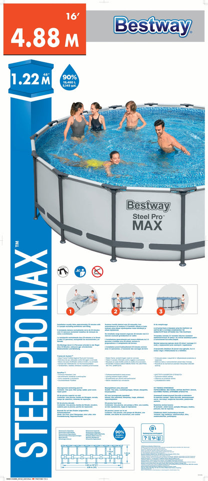 Steel Pro MAX® 19,480 Liters Round Pool 4.88m x 1.22m