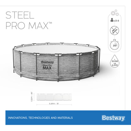 Steel Pro MAX® 12,232 Liters Round Pool Set 5.49m x 1.22m