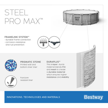 Steel Pro MAX® 12,232 Liters Round Pool Set 5.49m x 1.22m