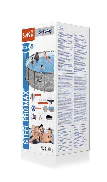 Steel Pro MAX® 12,232 Liters Round Pool Set 5.49m x 1.22m