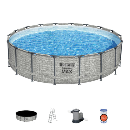 Steel Pro MAX® 12,232 Liters Round Pool Set 5.49m x 1.22m