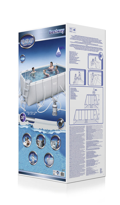 Power Steel® 8,124 Liters Rectangular Pool Set 4.12m x 2.01m x 1.22m