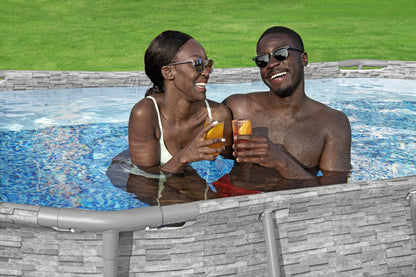 Power Steel® 7,250 Liters Swim Vista Series Oval Pool Set 4.27m x 2.50m x 1.00m