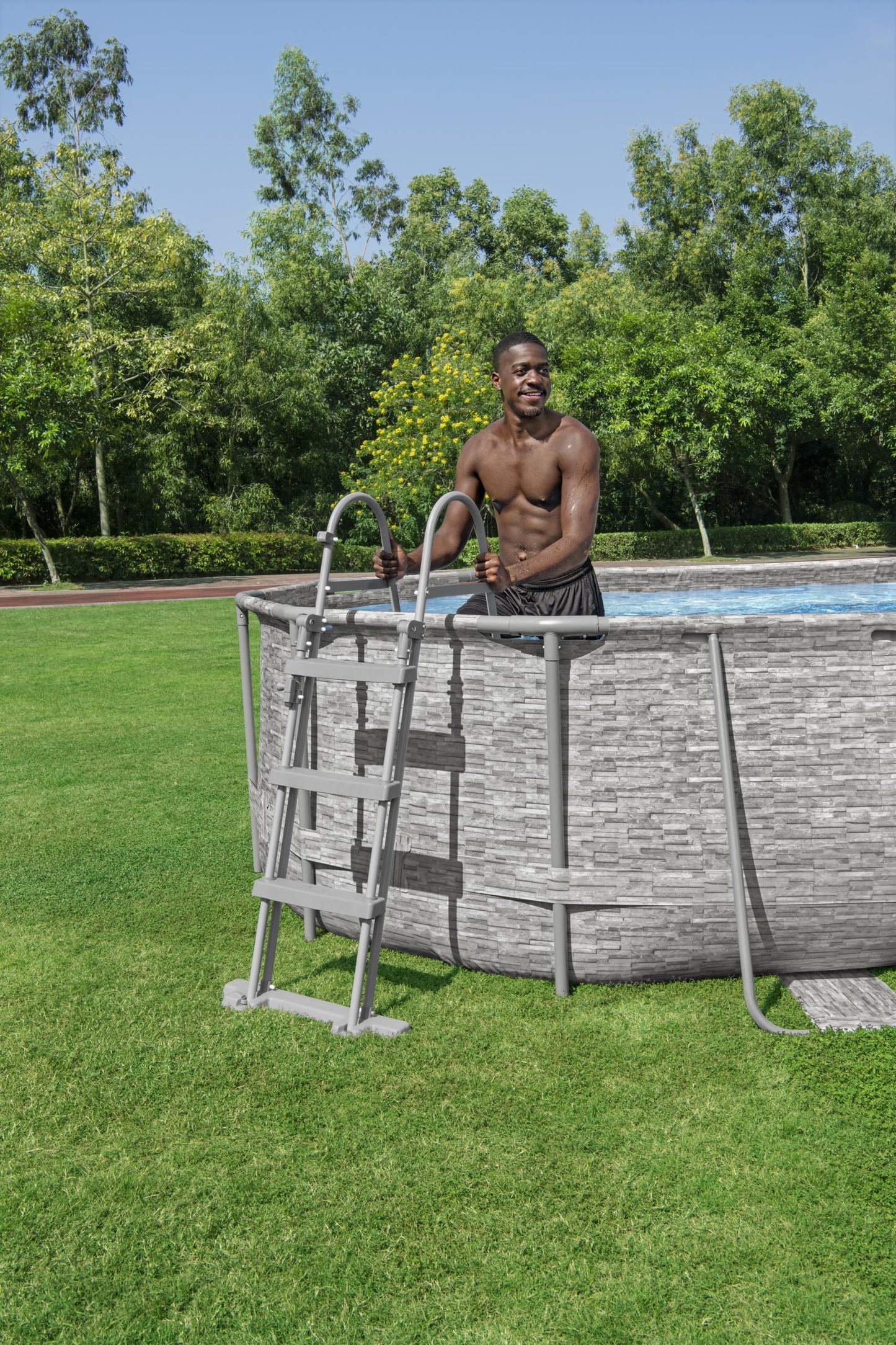 Power Steel® 7,250 Liters Swim Vista Series Oval Pool Set 4.27m x 2.50m x 1.00m