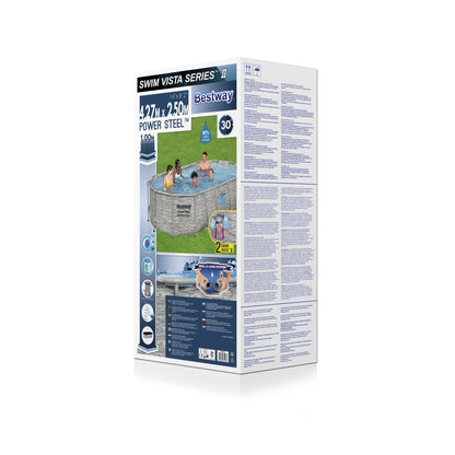 Power Steel® 7,250 Liters Swim Vista Series Oval Pool Set 4.27m x 2.50m x 1.00m